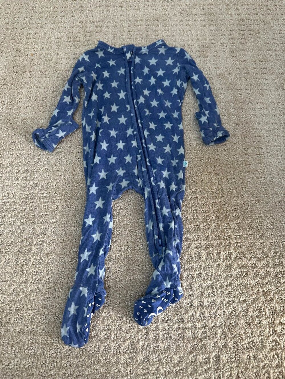 Posh Peanut Blue Stars Bamboo Footed Sleeper Pajamas Newborn